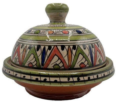 Tajine Decorativa Porta Spezie in Ceramica Marocchina, Dipinta a Mano Diam. 23 Cm 1311241501 Tunisia Turchia Etnico del Mondo