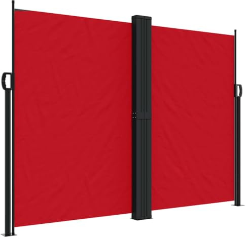 JHQHSM Tenda da Sole Laterale Retrattile, Tenda Paravento Laterale Copertura Privacy Balcone Tenda a Scorrimento per terrazza Tenda laterale Adatto per Terrazza Balconi Giardini Rossa 200x600 cm