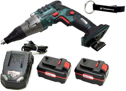 HEADNMORE® Bundle - 1x PARKSIDE® 20V Akku Trockenbauschrauber PTBSA 20 + 1x HEADNMORE® Schlüsselanhänger (2x4Ah Akku)