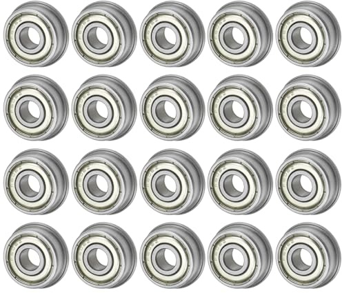 M METERXITY 20 Pcs Cuscinetto A Sfere Con Flangia F606ZZ 6mm x 17mm x 6mm | Doppio Scudo Metallico Z1, Acciaio Cromato GCr15, Per Carriole/Stampanti/Fax, Cuscinetti Con Flangia