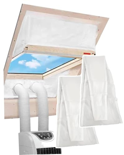 WHRAOY Kit De Aire Acondicionado Portátil para Ventana (190 X 40 Cm/230 X 40 Cm), Sellos De Ventana, Resistente Al Viento, Portátil, con Apertura con Cremallera Impermeable, 74.80x15.75inch