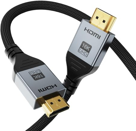 Angusplay 16K HDMI 2.2 Cable 2M, 96Gbps Ultra High Speed 16K@60Hz 8K@120Hz 4K@480Hz HDMI Cord, HDCP 2.3 & HDR10 HDMI Cables for PS5/Xbox Series X|S/Roku TV/Gaming PC/Monitor/Blu-ray/Projector