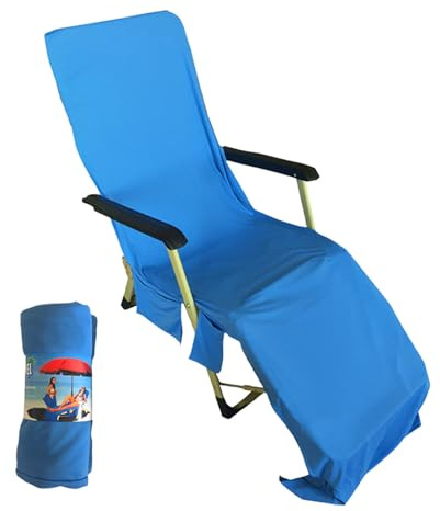Beach Chair Towel Cover - Microfiber Pool Lounger Sheet, Outdoor Sun Bed Wrap | Garden Patio Recliner Towel Liner, Quick Drying Fabric with Corner Pockets for Hotel Swimming Pool Resort Chairs