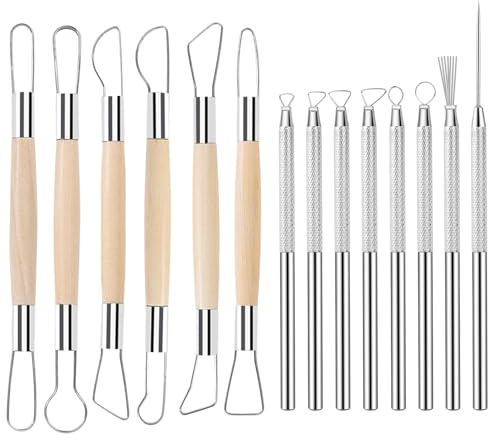 Wishlink Töpferwerkzeuge 14 Stücke Keramik Modellieren Ton Werkzeugen