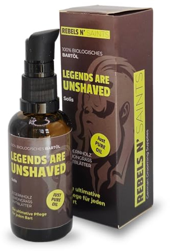 REBELS N' SAINTS Bartöl Solis - 100% natürlich - Pflegt Bart und Haut - Made in Germany - 50 ml