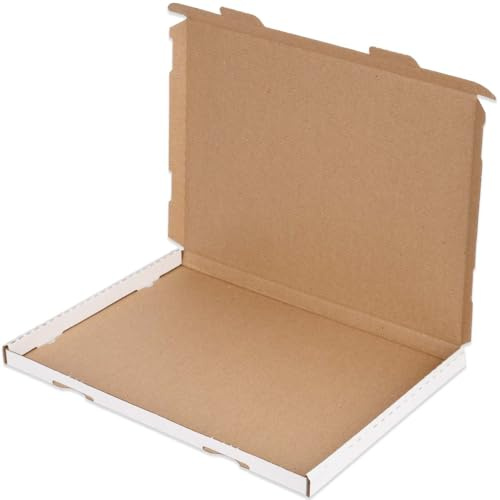 kartonprimus 50x Großbriefkartons 350 x 250 x 20 mm GB-2 weiß Großbrief Karton Faltschachtel stabil Versandkarton Post DHL Versand DIN A4 B4 Warensendung Büchersendung Versandschachtel (50 Stück)