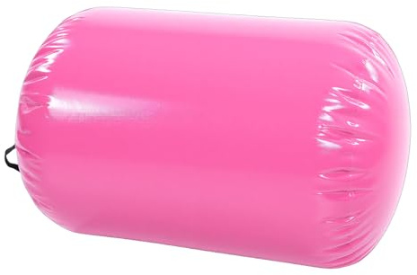 Tbest Rullo da Ginnastica Gonfiabile Attrezzatura per Allenatore a Molla con Molla Ad Aria in PVC di Alta qualità con Pompa Manuale per Uso Interno Ed Esterno 0,6x0,8 M (Rosato)