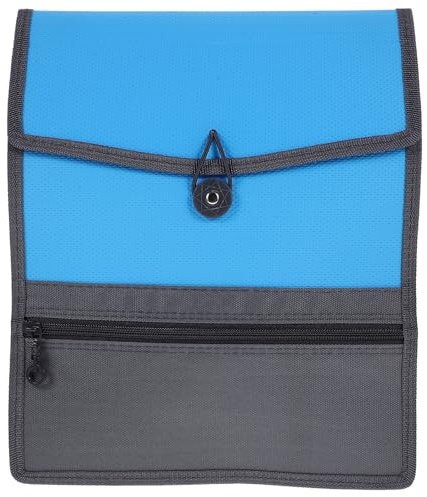 UKCOCO Canvas File Folder A4 Waterproof Document Holder Bag with Smooth Zipper for Bank Staff and Business Use