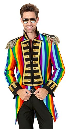 W WIDMANN MILANO Party Fashion - frac da sfilata in costume, arcobaleno, CSD, direttore di circo, uniforme da guardia, clown, showmen, carnevale