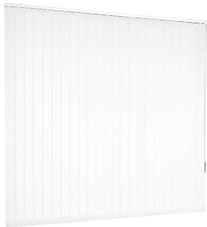 Lamellenvorhang Vertikaljalousie Weiß Lamellen Fenster Rollo Breite 100 bis 250 cm Länge 150 bis 250 cm Vorhang Flächenvorhang Schiebevorhang Streifenvorhang blickdicht halbtransparent (120 x 230 cm)