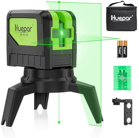 HUEPAR Laser Level with 2 Plumb Dots - 2 Plumb Points and 2 Cross Line