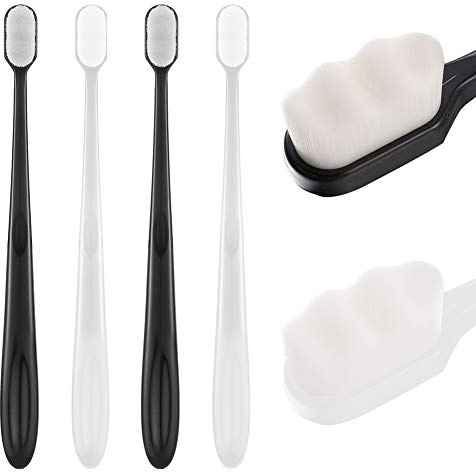 metagio 4 Packs Soft Bristle Toothbrush Micro Nano Manual Toothbrush, Bristled Adult Toothbrushes Micro-Nano Manual Toothbrushes with 20000 Bristles for Fragile Gums Adult Children