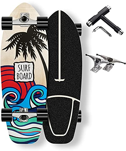 32 inch Adultos Monopatín Niño Niñas Cruiser Skateboard Longboard Profesional Adolescentes Retro Completas Boards Niños Mini Penny board 8 capas Arce Skateboard ABEC-11 Rodamiento de bolas PU Ruedas,B