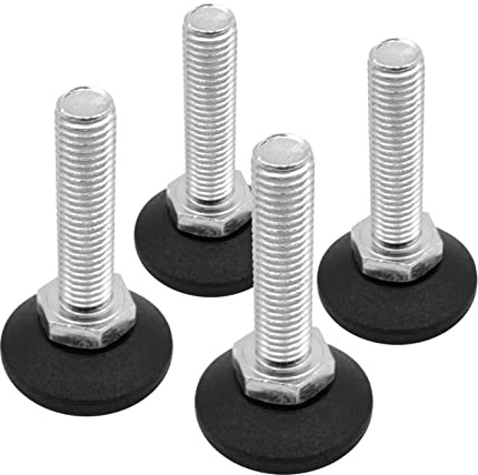 Design61 4 vis de réglage de 38 mm de diamètre avec vis de réglage galvanisée M12 x 50 mm (pied rotatif)