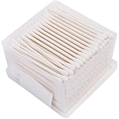JKG® 200 Stück Wattestäbchen aus Papierstiel, weiche Baumwoll-Ohrstöpsel, 100 % biologisch abbaubar, umweltfreundlich, Baby-Wattestäbchen, Lippenflecken-Wattestäbchen