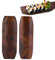 Assiette à sushi en bois 2 pièces, plateau à sushi japonais, assiette de service en bois, assiette à dessert en bois, design cannelé 6,69 x 2,36 pouces
