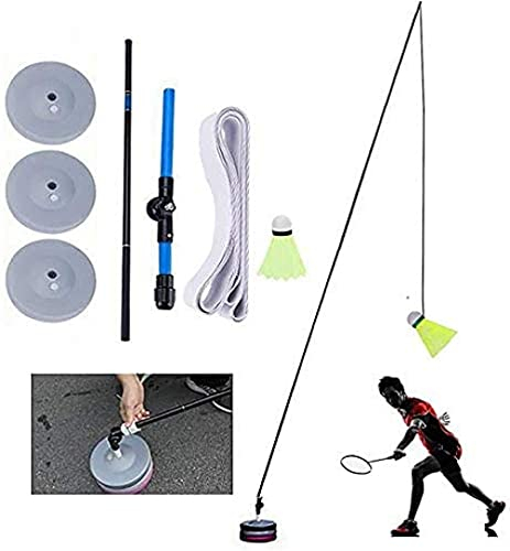 YZJSSL Elastisches Badminton-Trainerset, Badminton-Trainingsgerät Tragbares Solo-Trainingsübungsgerät, Badminton-Einzelspieler-Rebound-Übungsschwung für Kinder Erwachsene