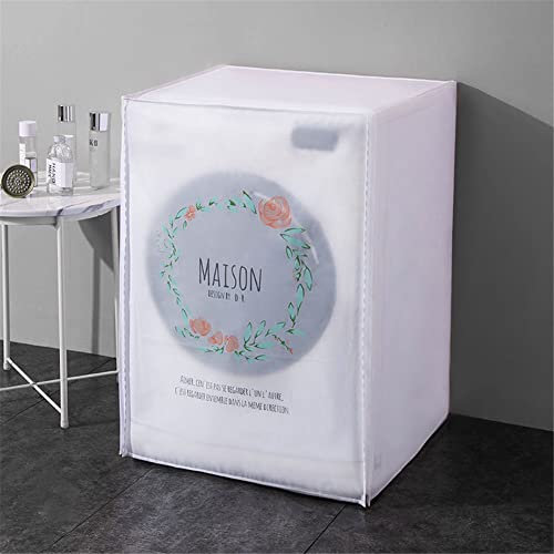 Odot PEVA Copri Lavatrice Esterni, Coprilavatrice da Impermeabile, Copertura per Lavatrice e Asciugatrice con Aperture Frontali, Antipolvere Anti Sunlight (8-10kg,Rosa)