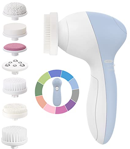 COSLUS Facial Rotating Brush Face Cleansing: 7 in 1 Electric Exfoliator Rotating Cleanser Waterproof Gentle Exfoliating, Deep face Scrubbing Skin Care Suitable for Most People Set