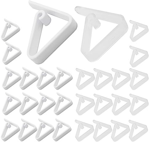 Leewoth 30pcs Plastic Tablecloth Clips Plastic Table Cloth Clips Hold Down Clips Table Cloth Holder Windproof Table Cover Holder Clamps for Home Wedding Party Indoor Outdoor(White & Transparent)