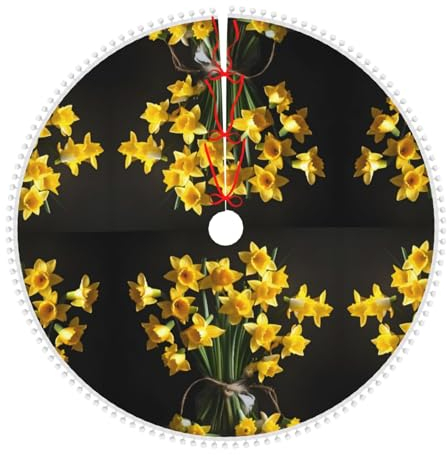 Weihnachtsbaumrock – festliche Dekoration – ideal für Weihnachten, Halloween und Neujahrsfeiern Blumenstrauß Narzisse