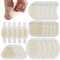 25 Pack Blister Plasters for Feet, Blister Bandages Invisible Hydrocolloid Blister Cushion Pads Gel Blister Guard Pads Waterproof for Heel, Toe, Guard Skin, Faster Healing Wound (Multiple)