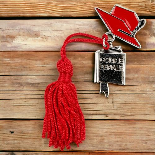 Doni Bomboniere Graduación 48pcs Colgante con Código Penal de Derecho Confetada Jurisprudencia Pensamientos Abrigos Gadget Borla Y Toque Rojo Ideas de Regalo Completas Originales Económicas