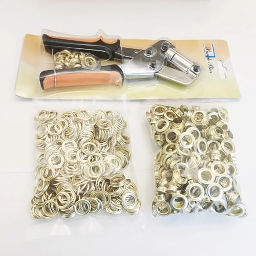 Jieotwice Manuelles Ösenzangen Set, Ösenzange mit 300 Stück Ösen mit 10mm Durchmesser für Planen, Stoffe, Markisen, Markisen Und Leder