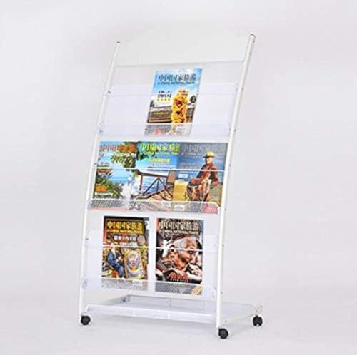 FLYIFE Zeitschriftenständer, mobiles Bücherregal auf Rollen, A4-Zeitschriftenständer, Akten- und Zeitschriftenhalter, Prospekt, mobiles Bücherregal, Zeitungshalter auf dem Boden