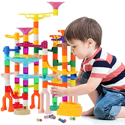 ifollower Kugelbahn Marble Run, 166 Teile (76 Bauteile/90 Kugeln)