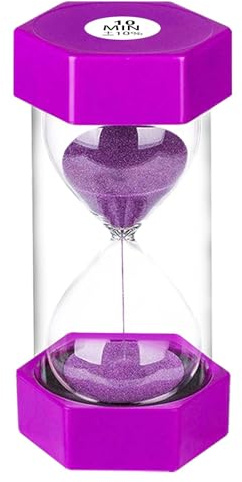 SuLiao timglas 10 minuter violett, äggklockor timer, färgglatt timglas, timglas sandtimer för barn skola, barn tandborstning, Kita, kontor, hus, dekoration, spel, klassrum