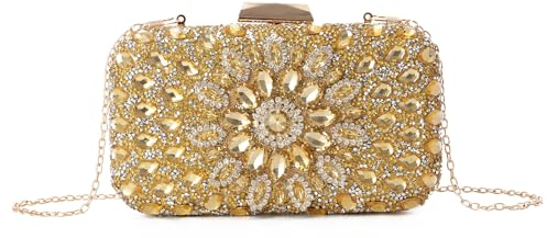 EVEOUT Strass Abendtasche Clutch für Damen Kristall Hochzeit Handtasche Umhängetasche für Party Abschlussball