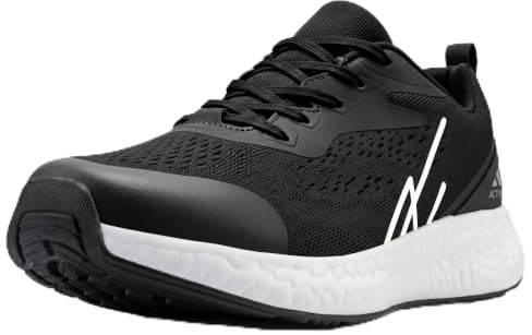 Malla 3D Air Zapatillas Running Hombre, Cómodas y Ligeras Zapatillas Hombre (Negro/Blanco, 43)
