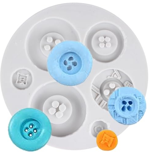 MINFEIDMS Mit Knöpfen Silikonformen Fondantformen | Pralinen Und Süßigkeiten Für Babyparty Kuchendekoration Cupcake Topper Blütenpaste Polymer Ton