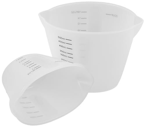 OFFSCH 2pezzi Misurini in Silicone Tazza Graduata per Cucina Misurini per Cottura Tazza Graduata Doppia Scala per Mescolare la Cottura
