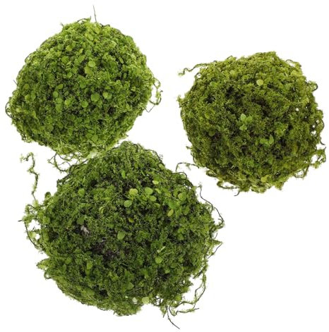 Zerodeko 3pcs Simulated Grass Ball Pendant Hanging Fake Plants Artificial Topiary Balls for Living Garden Decor Plastic Faux Green Outdoor Plants