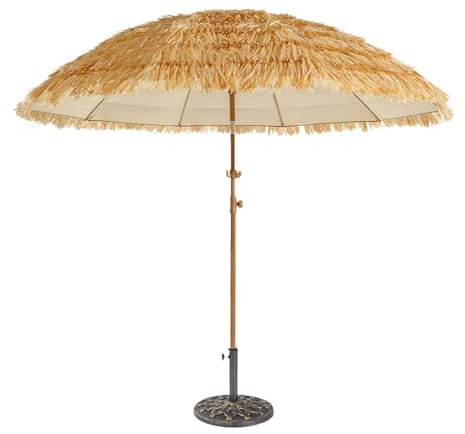 Xalteafe Sonnenschirm Hawaii Stroh,Hawaii Strandschirm Sonnenschirm,Sonnenschirm Bast Hawaii,Balkonschirm Neigbar,Sonnenschirm Strand,Wetterfest,Sonnenschirm,FüR Garten,Balkon,Terrasse