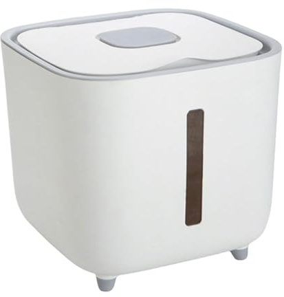 Dispensador de cereales - Contenedor de almacenamiento hermético de alta capacidad | Cubo de arroz de 10 kg con tapa, recipiente a prueba de humedad para nueces, cereales, cereales, harina, productos