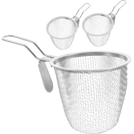 PRETYZOOM Colador De Cocina De Acero Inoxidable 3pieza Filtro De Malla Para Sopa y Fideos Colador Multifuncional Para Freír y Desnatado Tamaño Pequeño