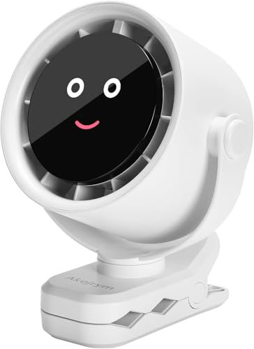 Ventilatore Portatile USB con Clip - 5 Velocità Ventilatore Tavolo Silenzioso Con Schermo LED Batteria Ricaricabile Rotazione a 360° Tavolo Fans per letto Ventola Potente per Camera Ufficio Campeggio