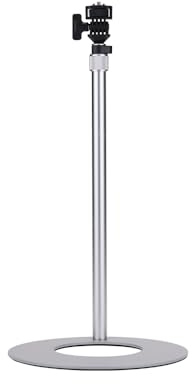amaran Tischstativ – Höhenverstellbares Desktop-Lichtstativ mit 1/4-20 Schraubgewinde, Neigungsverstellung und beschwertem Sockel für Streaming, Fotografie und Videoproduktion – Silber