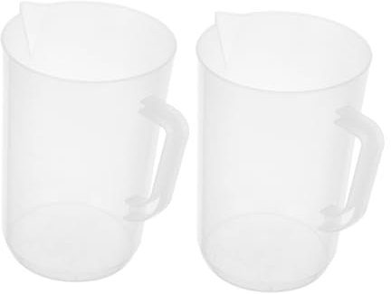 Cabilock 2 Pièces verre doseur de piscine pour produits chimiques tasse à mesurer tasse de mesure d'huile récipient de mesure d'huile automobile pichet à mélanger blanche