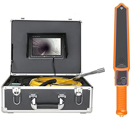 Telecamera per fognature, 7 monitor DVR. Videocamera di ispezione del tubo fognario con autolivellamento automatico 51 2hz. Endoscopio del localizzatore del tubo 2 2mm IP68 1000TVL. Telecamera per id