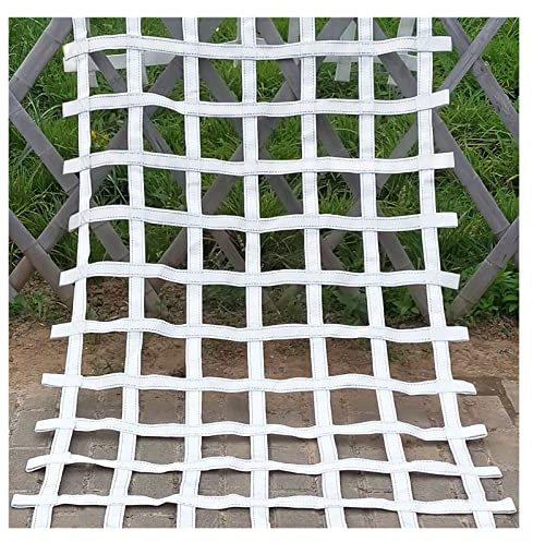 Filet d'escalade robuste en polyester blanc de 3,5 x 3,5 m pour gymnases de jungle, terrain de jeux, parcours d'obstacles, accessoires de cabane dans les arbres en plein air