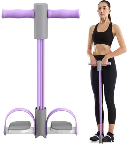 Cuerda elástica para sentarse y tirar con pedal de pie, 24 x 55 cm, entrenador de cuerpo completo, expansor de culturismo, banda de resistencia TPE, cuerda de tensión para yoga con mango de espuma