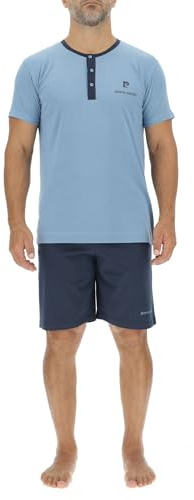 Pierre Cardin Underwear Pyjama Homme Court Coton, Vêtements de Nuit Homme, Ensemble T-Shirt et Short