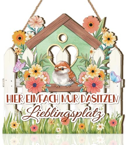 KAIRNE Garten Frühling Vögel Ländlich Türschild Balkon Terrasse Haus Deko