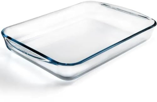 Glass Rectangular Roaster 40x27 cm Oven, Microwave & Freezer Safe Heat Resistant Borosilicate Glass Scratch Resistant Dishwasher Safe Ideal for Lasagna & Roasts