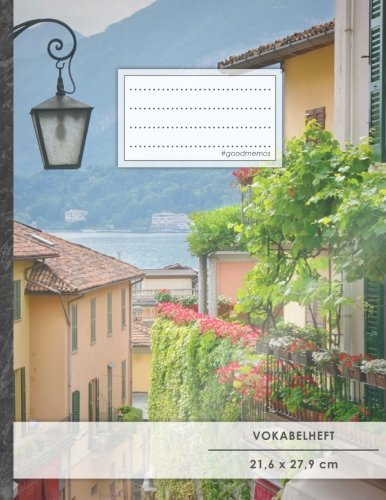 Vokabelheft: DIN A4 • 50+ Seiten, Soft Cover, Register, 2 Spalten, Erfolgs-Tacker, Italy • Original #GoodMemos Schulheft • Sprachen und Vokabeln leicht lernen, Lineatur 53