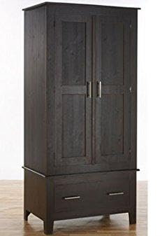 Taurus Shaker Double Wardrobe With Drawer (Black Painted)